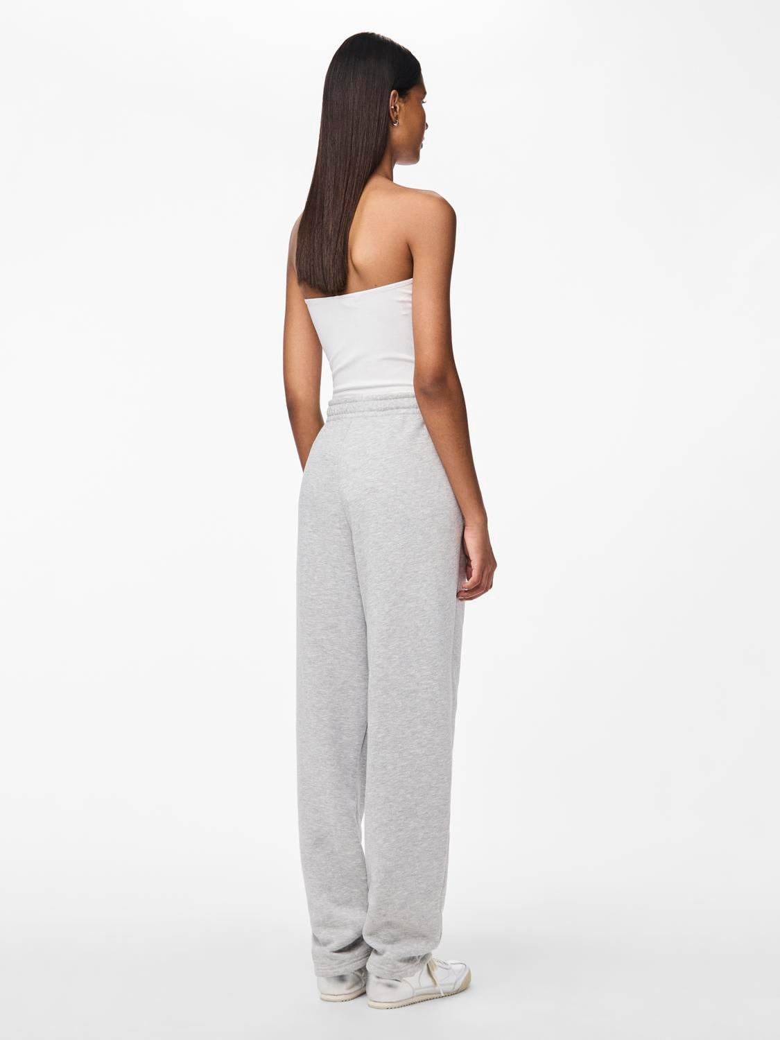 PCCHILLI straight Trousers - Light Grey Melange